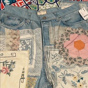 We The Free Women's Patchwork Jeans - Blue and Pink